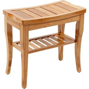 sogesfurniture Bamboe badkamerkruk, bank badkamer, douchekruk, 2 niveaus schoenenrek, schoenenrek, plantenkruk, meubels voor entree