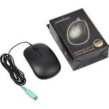 Perixx Perimice 201 Muis PS2 Optisch Zwart 3 Toetsen 1000 dpi