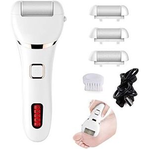 Elektronische voetvijl, TOPCHANCES oplaadbare eelt en harde huidverwijderaar, voetvijl, harde huidverwijderaar, pedicure waterdicht, met 3 rollen en 2 snelheden