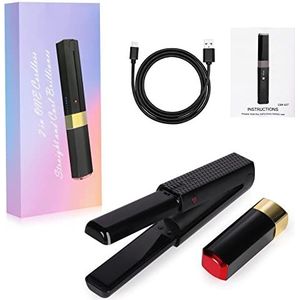 LiveGo Draadloze stijltang, 2-in-1, draagbare USB-oplaadbare keramische mini-stijltang, snelle en instelbare temperatuur voor onderweg