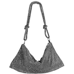 ele ELEOPTION Dames clutch strass handtas avondtas voor party dans bruiloft, zwart