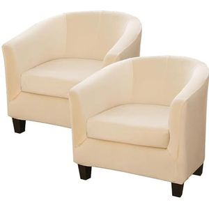 EURHOWING Set van 2 badstoelhoezen, verbeterd ontwerp 2-in-1 stretch fluwelen stoelhoes met kussensloop, antislip bankhoezen voor stoelen