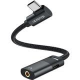 Mcdodo USB-C to AUX mini jack 3.5mm + USB-C adapter, CA-1880 (zwart)