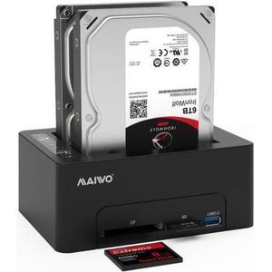 Maiwo K3082CR - Dockingstation - Zwart - USB 3.0 - 2,5 inch en 3,5 inch SATA HDD/SSD - Tot 14 TB