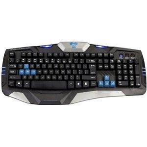 E-blue Combatant-EX USB QWERTY zwart, blauw