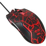 Blue Cobra - EMS624BKCA-IU - Muis - Zwart - Rood - Bedraad