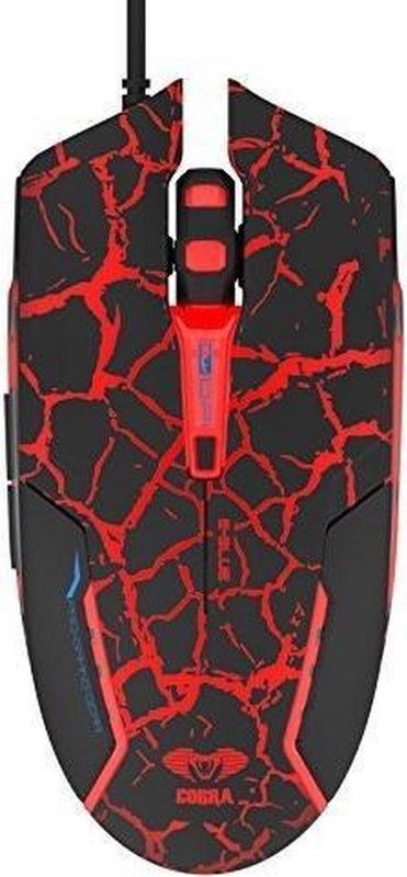 Blue Cobra - EMS624BKCA-IU - Muis - Zwart - Rood - Bedraad