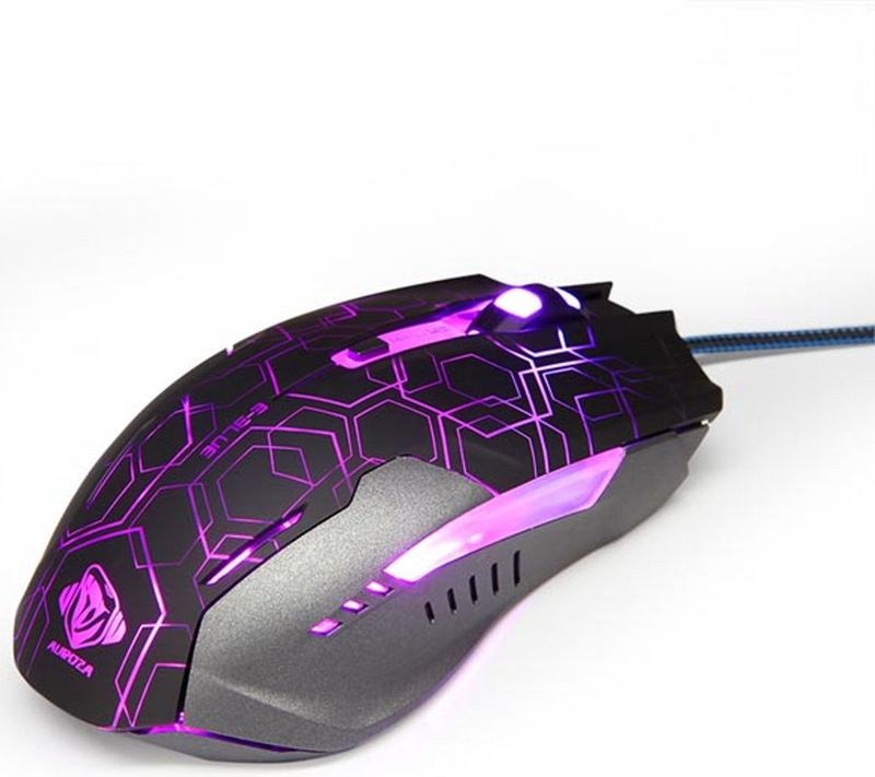 Blue - Auroza Hexagon - Muis - Zwart - Grijs - Bedraad