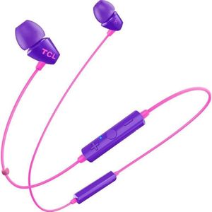 TCL SOCL100BT Draadloze in-ear hoofdtelefoon met microfoon (Bluetooth 4.2, snellaadfunctie, geluidsisolatie, echo-onderdrukking, besturing van muziek en oproepen, 6 uur batterijduur), Sunrise Purple