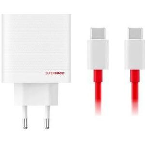 OnePlus - SuperVOOC 80W Adapter - Wit - GaN Technologie - Dubbele Poorten