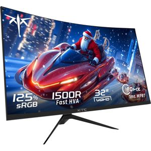 KTC H32S17 - 32 inch - Curved Gaming Monitor - 2560x1440 - 180Hz - 99% sRGB - HDR10 - 1ms MPRT