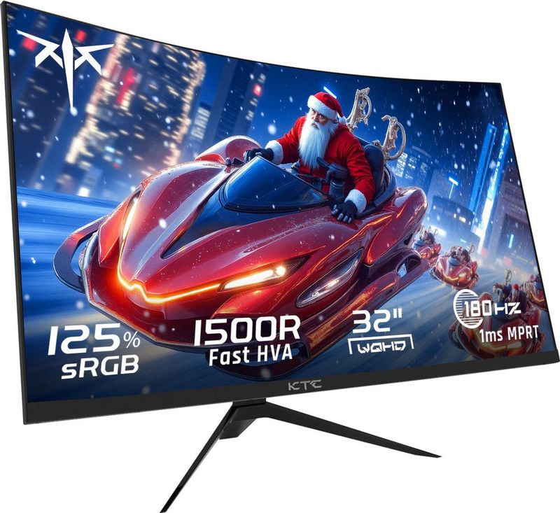 KTC H32S17 - 32 inch - Curved Gaming Monitor - 2560x1440 - 180Hz - 99% sRGB - HDR10 - 1ms MPRT