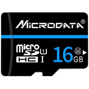 MICROGEGEVENS 16GB U1 blauwe lijn en zwarte TF (Micro SD)-geheugenkaart