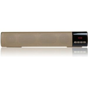 TOPROAD Draagbare Draadloze Bluetooth Speaker 10W HIFI Stereo Soundbar TF FM USB Subwoofer voor Computer TV Telefoon (Goud)