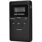 HRD-101 Portable Mini Digital DAB+FM Radio met Lanyard & Headset(Zwart)