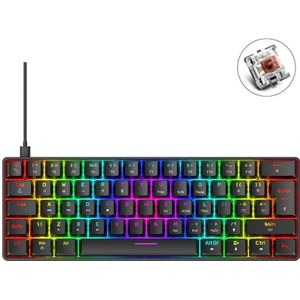 ZiYou Lang T60 62-Key RGB Lichtgevend mechanisch bekabeld toetsenbord  kabellengte: 1 5 m (zwarte theeschacht)