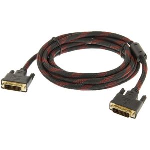 Nylon geweven stijl DVI-D Dual Link 24+1 Pin mannetje naar mannetje M / M Video Cable  Lengte: 3 meter