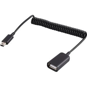 Mini 5 Pin Male naar USB Vrouwelijke Laptop Spring Charging Cable