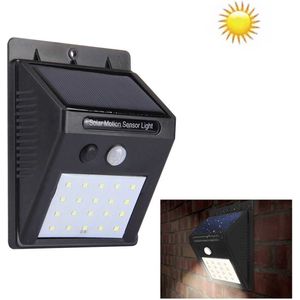 Wit licht buiten zonne-Motion Sensor licht  20 geleid voor erf / tuin / Home / oprit / trap / buiten Wall(Black)