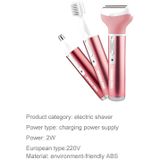 220V 3-In-1 Water bewijs oplaadbare Vibrissa wenkbrauwen rietenknipper lichaamshaar leegvissen Machine Set  EU Plug(Pink)