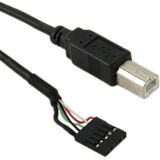 5 Pin Moederbord vrouwtje aansluiting naar USB 2.0 B mannetje Adapter kabel  Lengte: 50cm