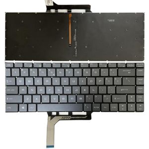 High-Tech Place Laptoptoetsenbord Amerikaanse versie met achtergrondverlichting voor MSI GS65 / GS65VR / MS-16Q2 / Stealth 8SE /8SF / 8SG /Thin 8RE / Thin 8RF (grijs)