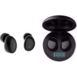 J1 TWS digitale display Bluetooth V 5.0 draadloze koptelefoon met LED-Oplaaddoos (zwart)