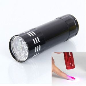 2 stuks nagel droger Mini LED zaklamp UV lamp Portable voor Nail gel Fast droger (zwart)