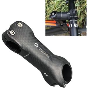 TOSEEK alle koolstofvezel 3KUD textuur Road Mountain Bike Ultra-Light Stuur stuurpen riser kraan  grootte: 6 graden  110mm (mat)