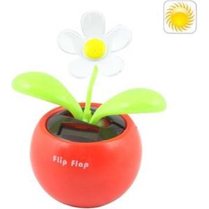 Solar Flip Flap Flower, willekeurige bloemkleurlevering (rode bloembak)