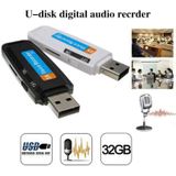 SK001 professionele oplaadbare U-schijf draagbare USB digitale audio voice recorder pen ondersteuning TF-kaart tot 32GB Dictaphone Flash Drive (zwart)