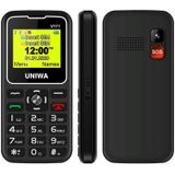 UNIWA V171 mobiele telefoon  1 77 inch  1000mAh batterij  21 toetsen  ondersteuning Bluetooth  FM  MP3  MP4  GSM  Dual SIM  met Docking Base (Zwart)