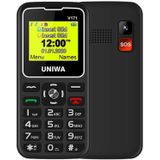 UNIWA V171 mobiele telefoon  1 77 inch  1000mAh batterij  21 toetsen  ondersteuning Bluetooth  FM  MP3  MP4  GSM  Dual SIM  met Docking Base (Zwart)