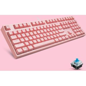 87/108 Sleutels Gaming Mechanisch toetsenbord  Kleur: FY108 Roze Shell Pink Green Green Shaft