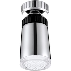 SDF2-B9 1 LED Temperatuur Sensor RGB LED kraan licht Water gloed douche  afmetingen: 58 x 28mm  Interface: 22mm (zilver)
