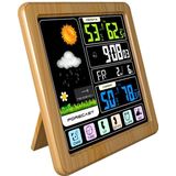 TS-3310 Wireless Weather Clock Multifunctionele kleurenscherm klok Creatieve Home Touch Screen Thermometer Zwart