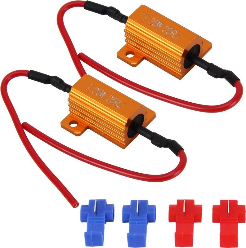 2 PC's Auto Canbus Error Canceller Decoder Belastingweerstand LED 25W 25 Ohm Geen Knipperende Decoder
