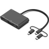 7585B 3 in 1 Micro USB / 8 Pin / Type-C to VGA / HDTV / AV Adapter Mobile HD Screen Player (Black)