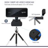 HXSJ S3 500W 1080P verstelbare 180 graden HD automatische scherpstelling PC camera met microfoon (zwart)