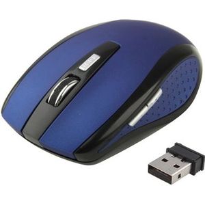 Draadloze 2.4 GHz 800 - 1600 DPI 6D Optische Muis met Mini USB dongle (blauw)