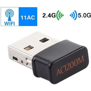 WiFi Adapter - AC1200Mbps - Dual Band - USB 2.0 - Zwart