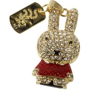 Rabbit Shaped Diamond Jewelry USB Flash Disk (32GB)  Red