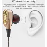 D12 1 2 m bedraad in oor 3 5 mm interface stereodraadgestuurde HIFI-oortelefoons Dual-motion Loop Running Game Music Headset met verpakking (zwart)