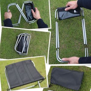 Buiten Portable Folding Stool  grootte: 25*22*26cm(Silver)