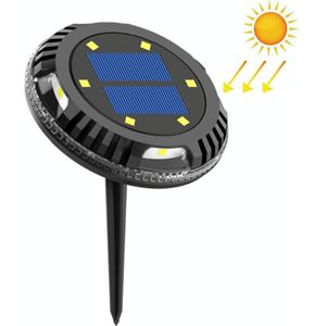 TG-JG00127 10 LED's solar waterdichte plastic tuin decoratieve grond plug licht intelligente lichtregeling begraven licht  wit licht