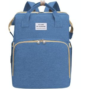 Draagbare opvouwbare wieg grote capaciteit dubbele schouder mummie pack tas (blauw)