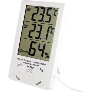 TA298 digitale LCD-vochtigheid/hygrometer en thermometer met extra sensor kabel