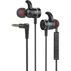 G21 1 2 m bedraad in oor 3 5 mm interface stereodraadgestuurde HIFI-oortelefoons videogame mobiele game headset met microfoon (zwart)