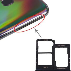 SIM-kaart lade + SIM-kaart lade + micro SD-kaart lade voor Galaxy A40 (zwart)