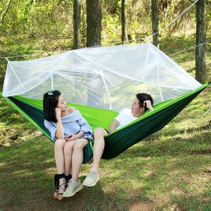 1-2 persoon buiten muggen net parachute hangmat Camping opknoping slapende bed Swing draagbare dubbele stoel  260 x 140cm